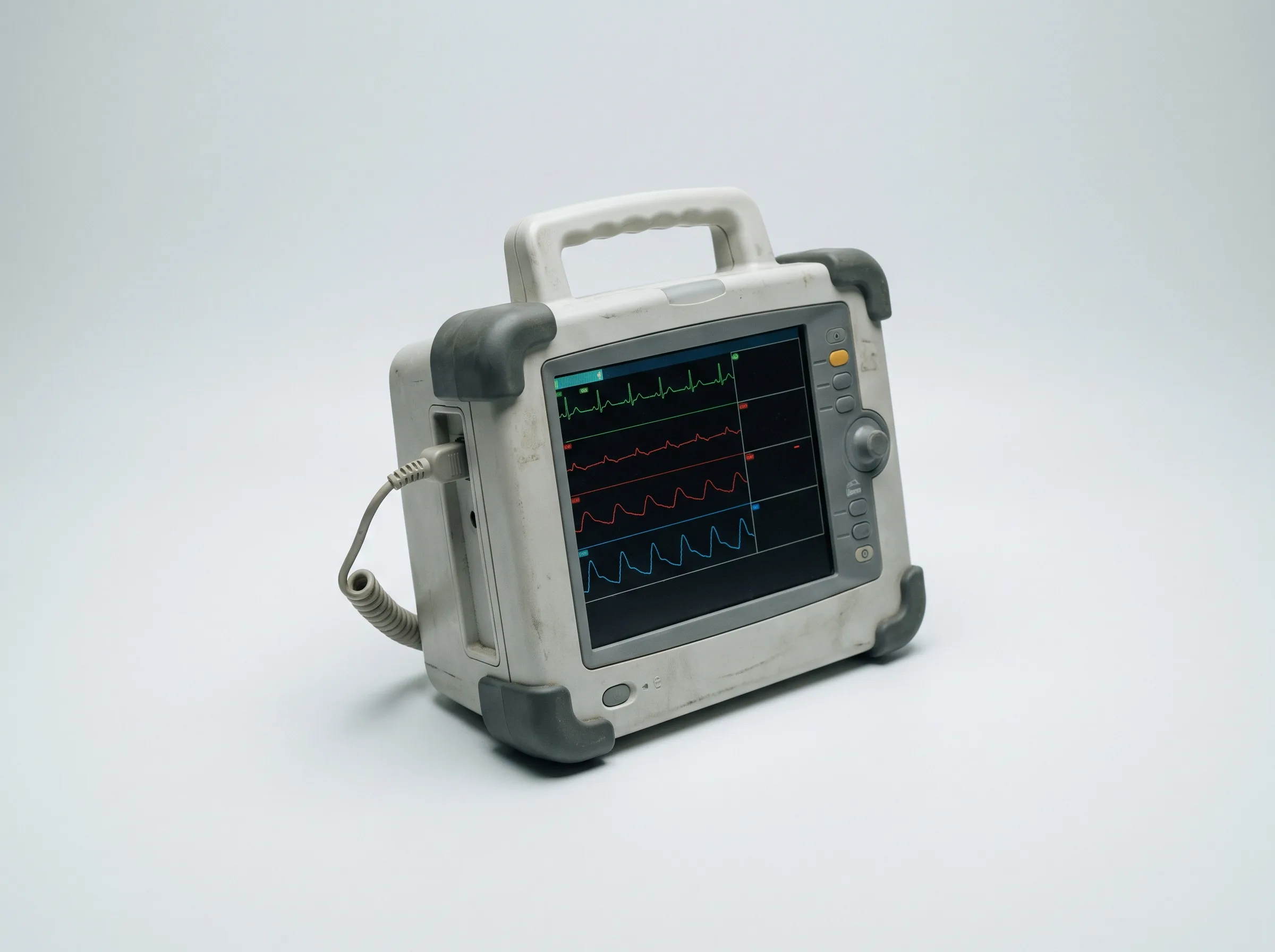KT-150 portable transport monitor with a carry handle